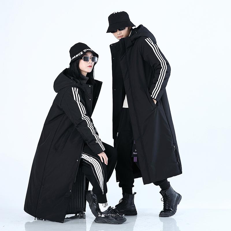 Unisex Winter Long Cotton Coat: Thickened, Velvet-Lined, Ideal for Couples and Parent-Child Styles, Brand Two.