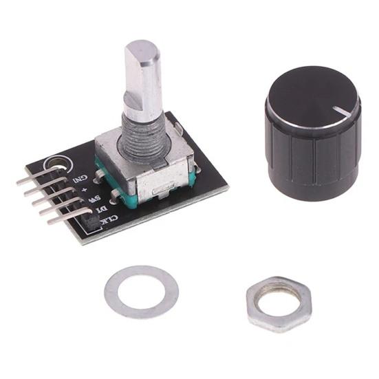 360 Degree Rotary Encoder Module KY-040 Brick Sensor Switch Module Development Board with Knob Cap Compatible for Arduino for Raspberry Pi