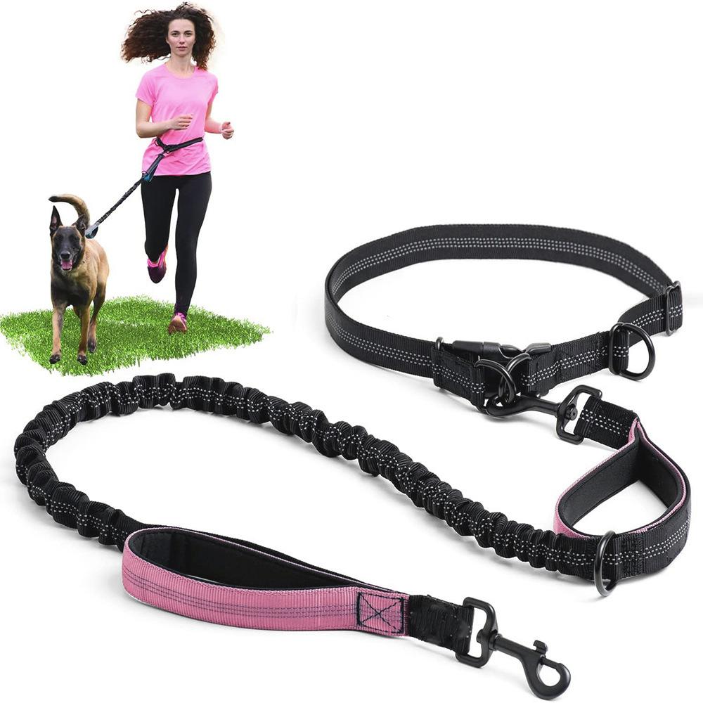 Hot Sale Running Dog Walking Belt Traction Rope Reflective Safety Buffer Retractable Outdoor Dog Rope Outdoor Sports Dog Rope