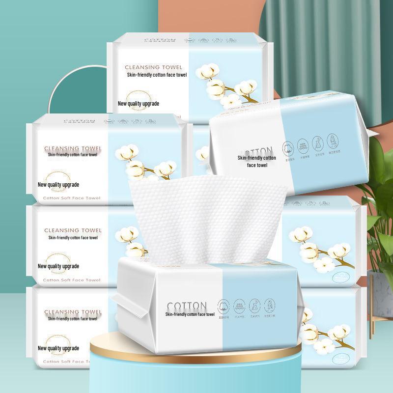 Thickened Disposable Face Wash Towel - Pearl Pattern Cleansing Cotton for Makeup Removal, Soft, Dry & Wet Use