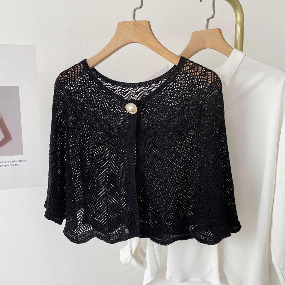 Knitted Cross Shawl Pure Color Blouse Shoulders Scarf Women Scarf Fake Collar Cape  Spring Autumn