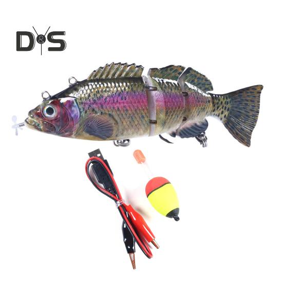 

14 см/53 г электрическая многосочлененная рыболовная приманка с поплавком USB перезаряжаемая светодиодная светящаяся приманка роботизированная искусственная приманка рыболовные принадлежности D