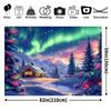 1Pcs Christmas Snow Cabin Northern Lights Decoration Background Winter Backdrop For Photo Studio Photo Booth Party