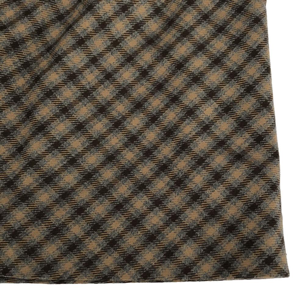 FOXEY Made In Japan Wool Check Pattern Mini Skirt 40 Brown Women Used