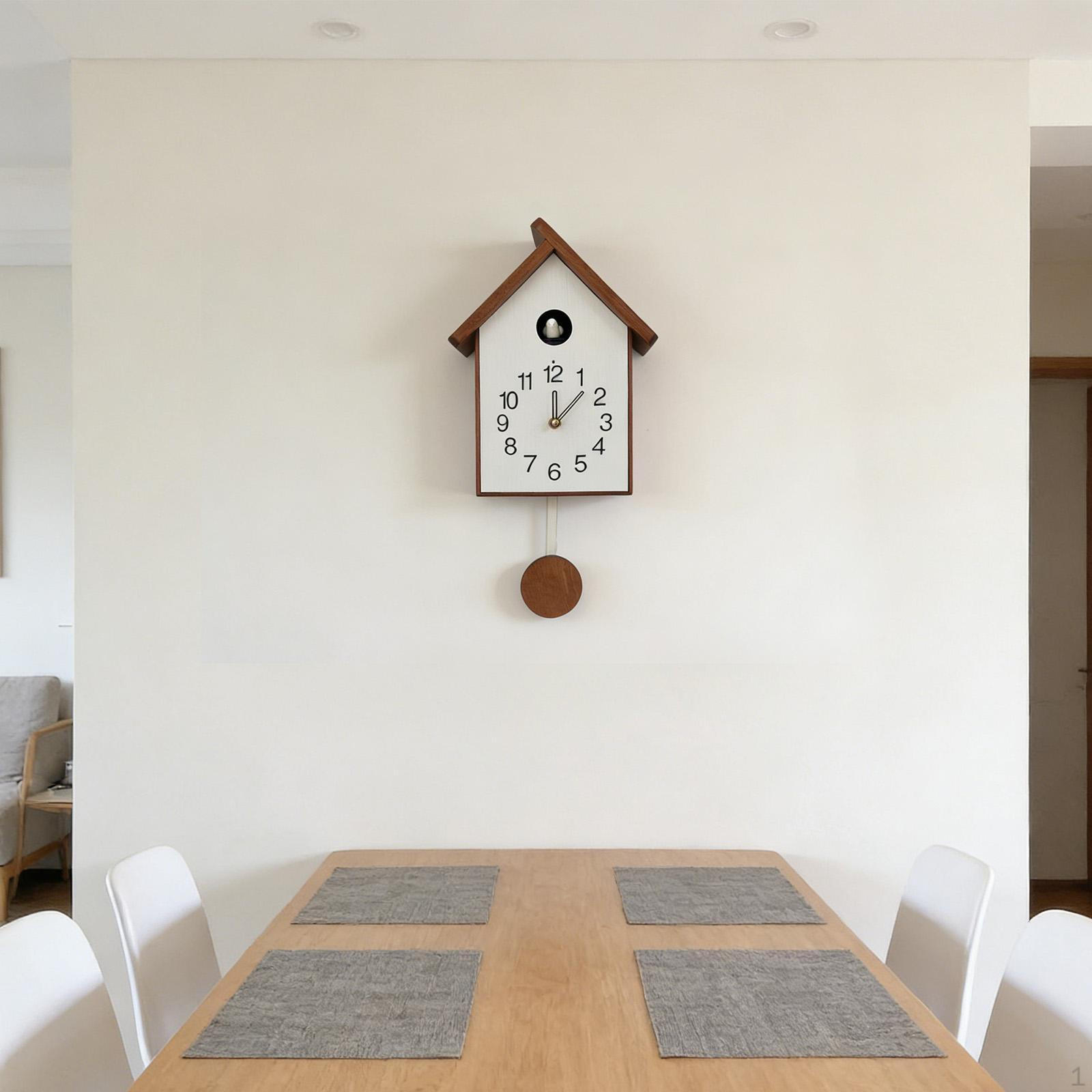 

Chiming Cuckoo Clock with Pendulum Coo Movement Wooden Wall Art Decor for Family Friends
