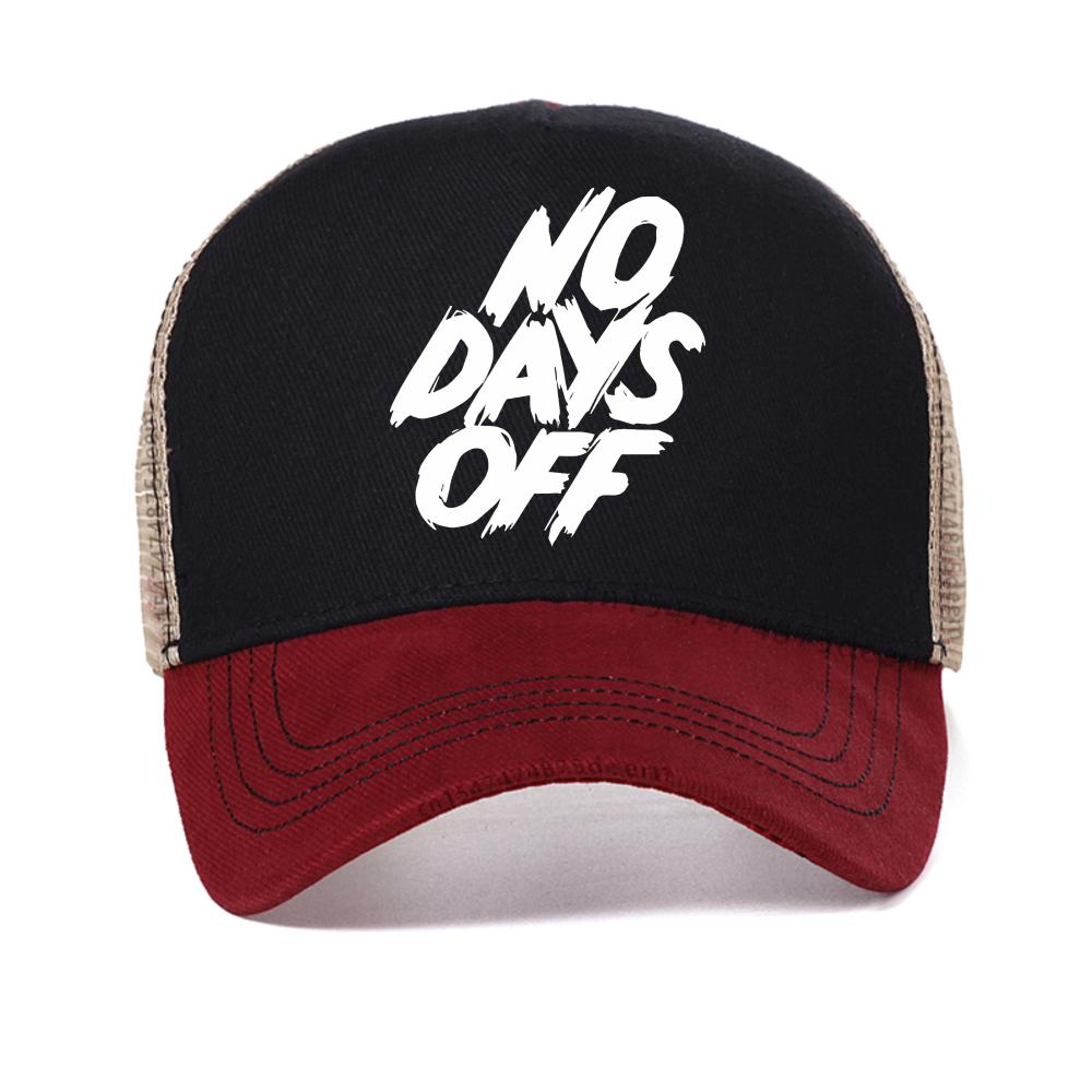 no days off lettet baseball cap Men Women Hip Hop Dad Hat adjustable Trucker Mesh Hats fashion Sunscreen mesh Snapback Caps Adjustable красный