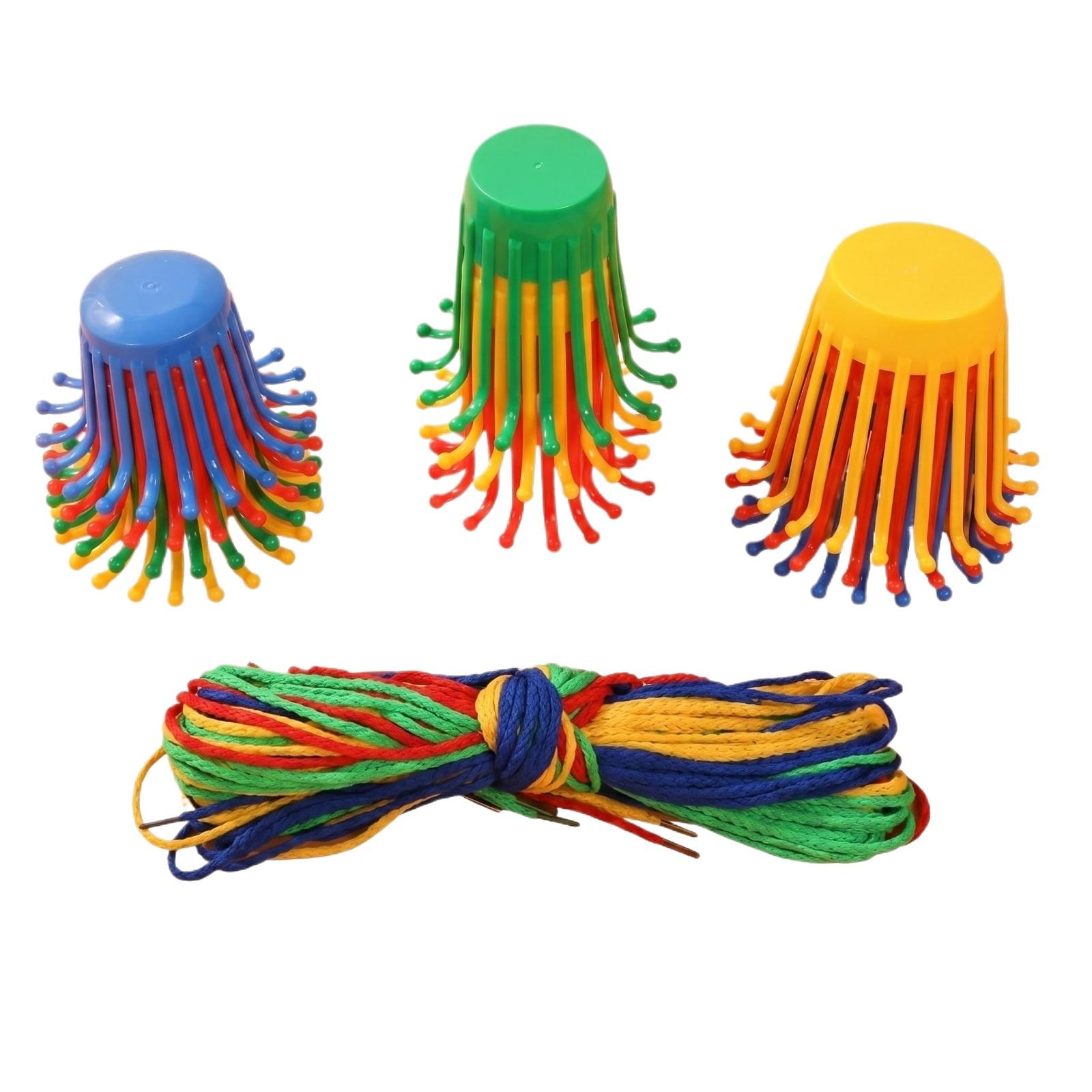 

Handmade DIY Weaving & Lacing Toy Set — Develops Concentration And Fine Motor Skills (Includes 10 Baskets And 40 Cords) One Size красный