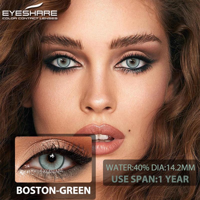 Eyeshare 1 Pair Gray Contact Lenses Natural Eye Comfortable Hidrocor Color Annual Use for Women Yearly Cosmetics