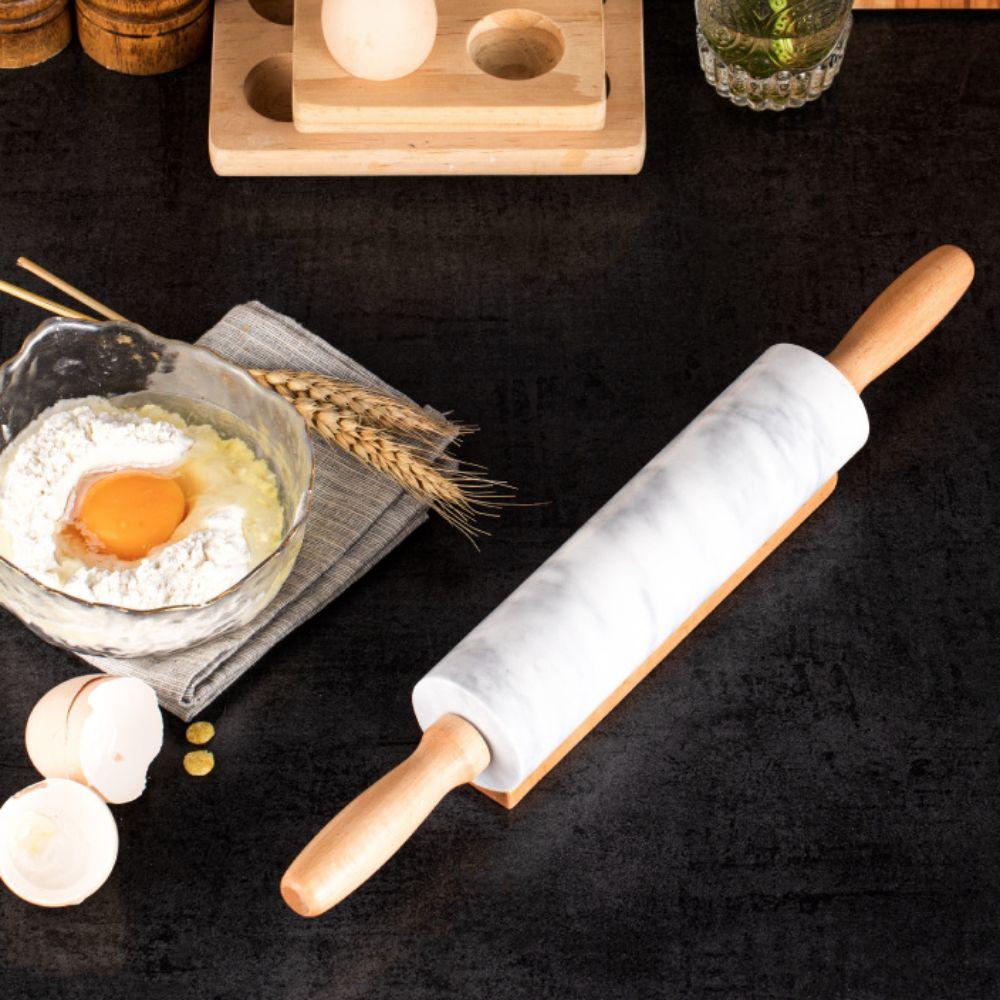 Smooth Surface Dough Roller Wooden Handle Rolled-out Dough Stick Marble Rolling Pin Cookie