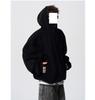 Heavy and Thickened Deconstruction Splicing Hooded Cardigan Sweater Men's and Women's Winter Trendy Design Sense Fleece Boxy Couple Jacket