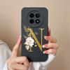 Cases For OPPO Realme12 12x 5G Elegant Rose Letter Soft Liquid Silicone Lens Protective Back Covers For Realme 12 X Bumper Funda