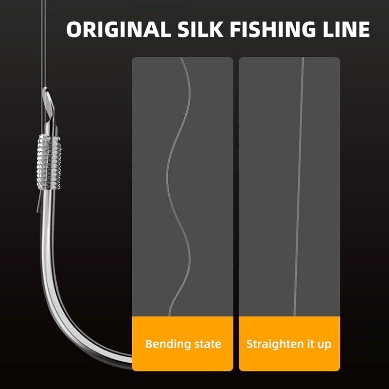 Sub-line Double Hook Finished Wild Fishing Short Hook Tied with Golden Sleeve Stingless Crucian Carp Hook