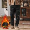Autumn and Winter New Men's Overalls Warm Cold Wear-resistant Straight Pants Versatile Casual Outdoor Velvet Trousers