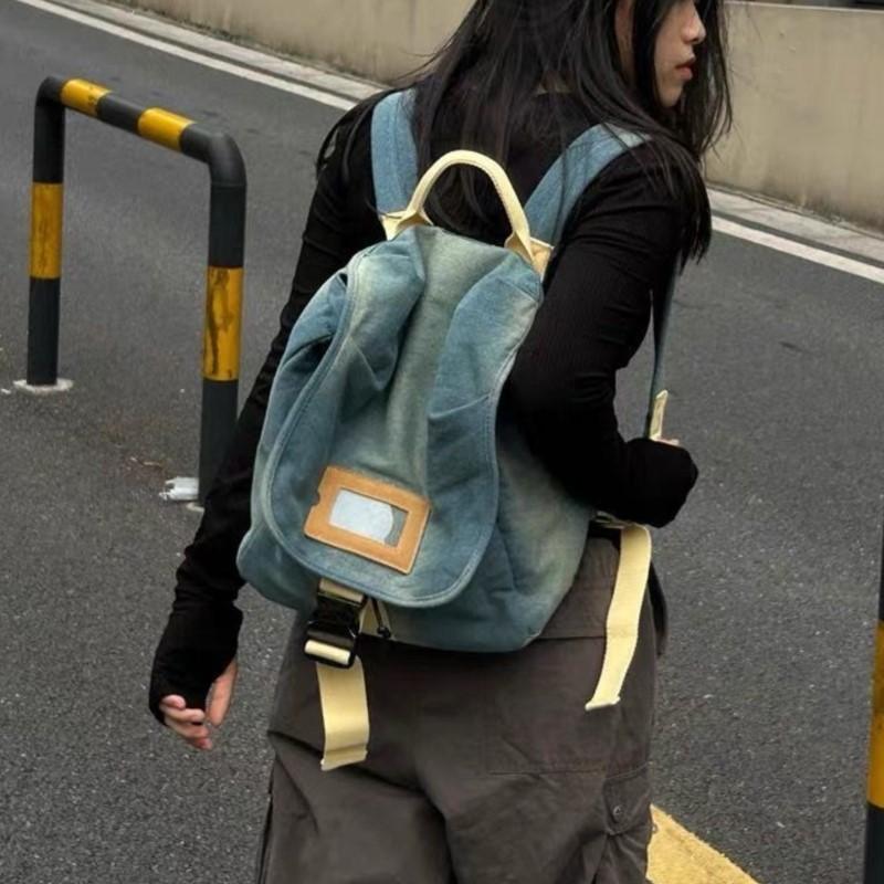Harajuku Denim Rucksack Frauen Retro Preppy Stil Große Kapazität Rucksäcke Weibliche Casual Schul
