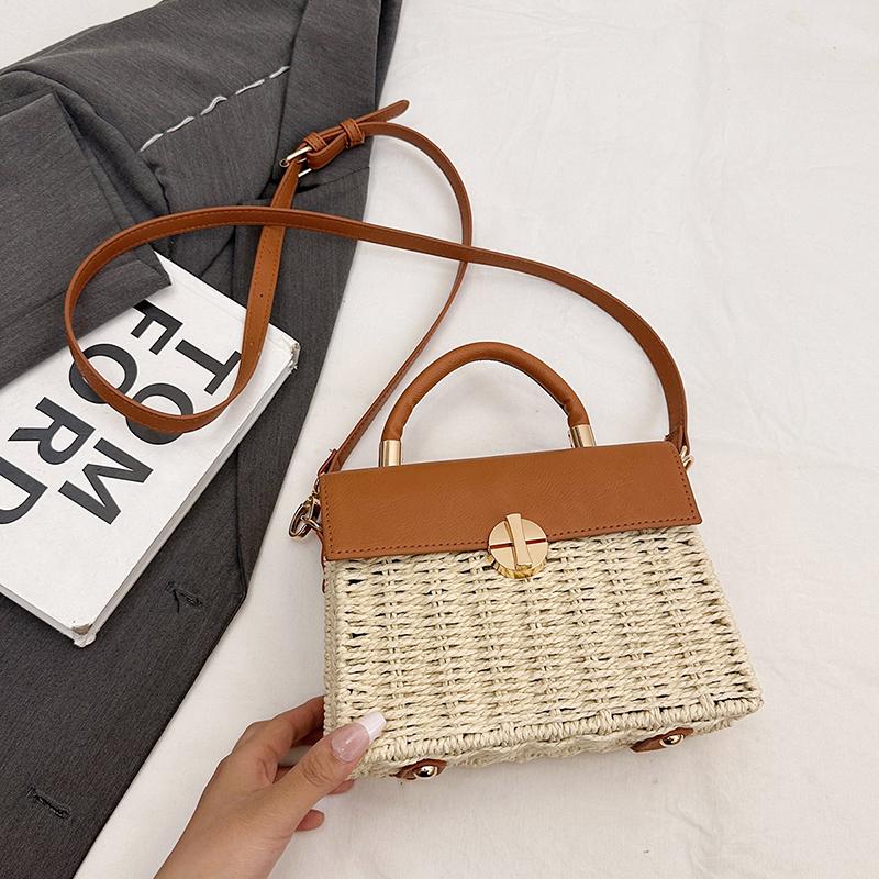 Summer Box Small Purse and Handbags For Women Rattan Straw Woven Crossbody Shoulder Bags Female Fashion Travel Beach Bags Boho