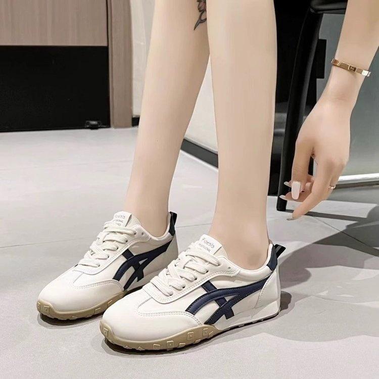 Retro Striped German Training Shoes Women's Summer Breathable Mesh Inner Height Increase Versatile Commuter Shoes Sports