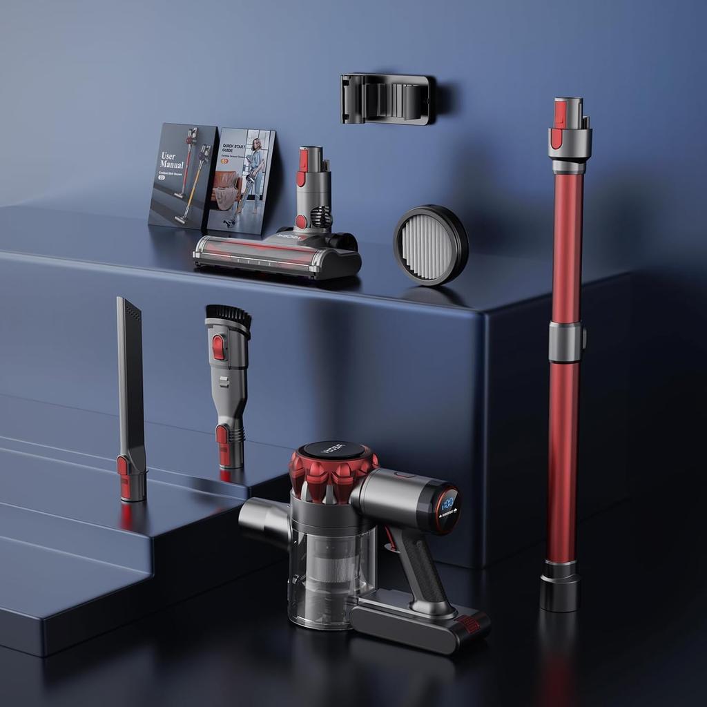 S3P Red-gray Cordless Broom Vacuum Cleaner
