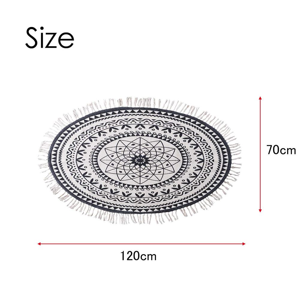 Azumaya-kk Rug, Black, Width 120cm X Depth 70cm, TTR-134