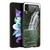 Z Flip 4 Phone Case for Samsung Galaxy Z Flip 3 5G ZFlip3 Flip3 Zflip Flip4 Black Hard Cover Waterfall Nature Trees Ship Shell