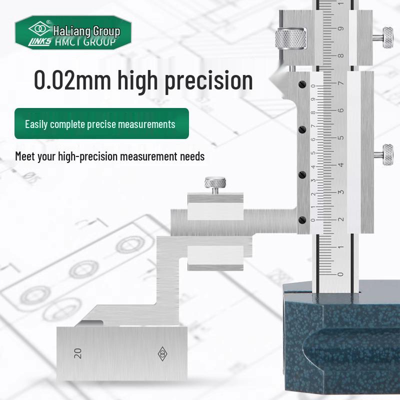 Ha Liang Vernier Caliper, Stainless Steel, 0-200/300/500 Mm Scriber, 0.02 Mm Precision