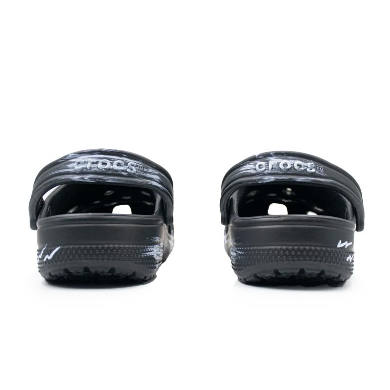 Crocs Classic Clog Devil's Eye Graffiti Versatile Comfortable and Simple Hole Shoes Unisex Black