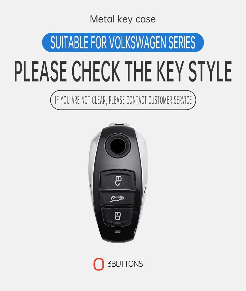 Per VOLKSWAGEN Lega di Zinco Pelle Custodia Protettiva Portachiavi Smart per Auto Guscio Porta Chiavi per VW Touareg L2032 Portachiavi Keyless