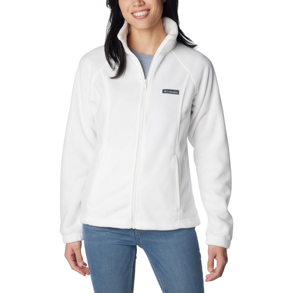 Columbia Benton Springs Full Zip Fleece, Womens White Fleece