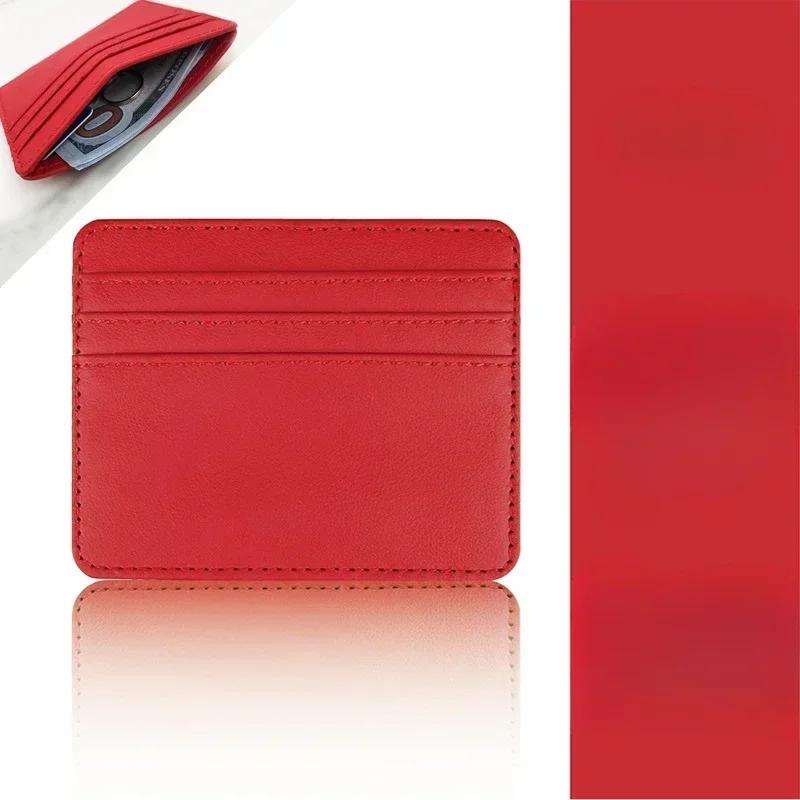 1Pc Pu Leather ID Card Holder Candy Color Multi Slot Slim Wallet for Women Men Business Card Cover