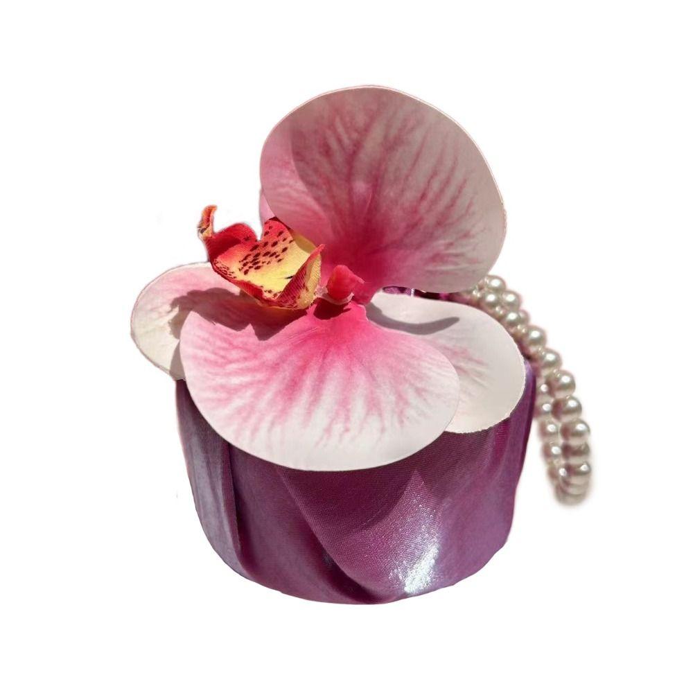 

Pearl Lanyard Butterfly Orchid Handbag Large Capacity Festive Sugar Bag Wedding style F