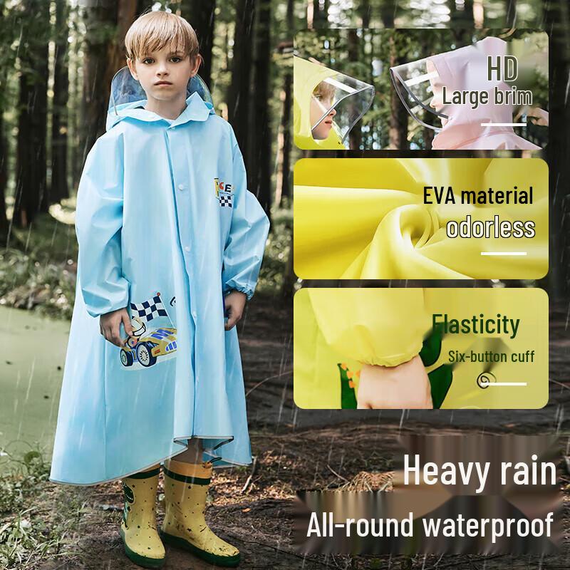 Children's Extended Raincoat with Schoolbag Slot