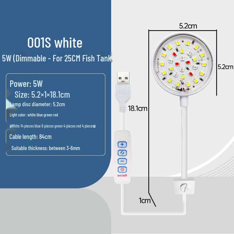 Energie sparende LED-Aquariumleuchte für kleine Becken mit super heller Bepflanzung und Clip-Halterung.