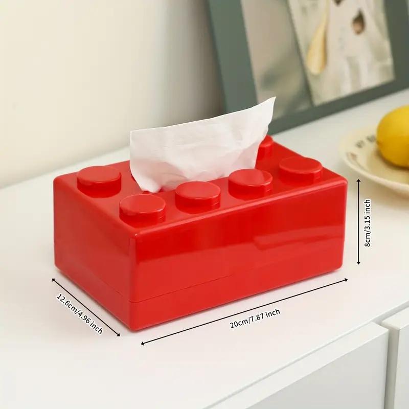 1ks Krabička na ubrousky Kreativní držák na kapesníky ve tvaru stavebnice Multifunkční domácí stolní úložný organizér na zeď
