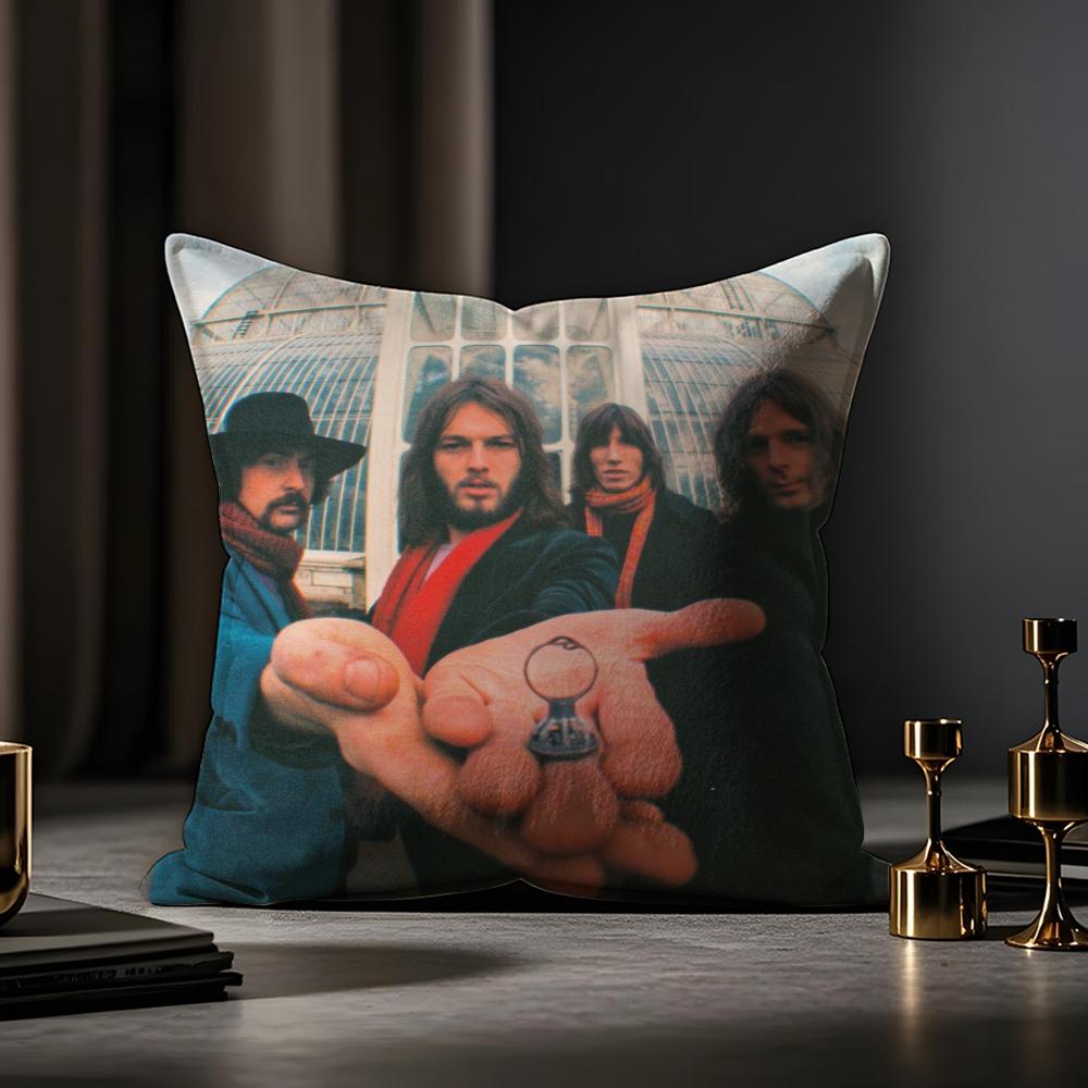 Pink Floyd Cushion Cover Anti-dustmite Pillowcase Invisible Zipper Silky Short Plush Sofa Cushion Cover