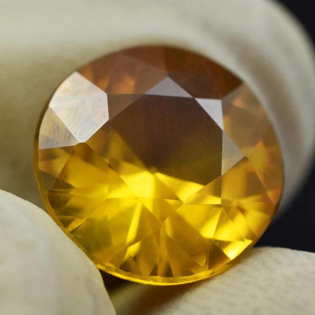 Natural 5.65 Ct Yellow Sapphire Diamond Cut Round Shape Loose Gemstone CERTIFIED AR-1101