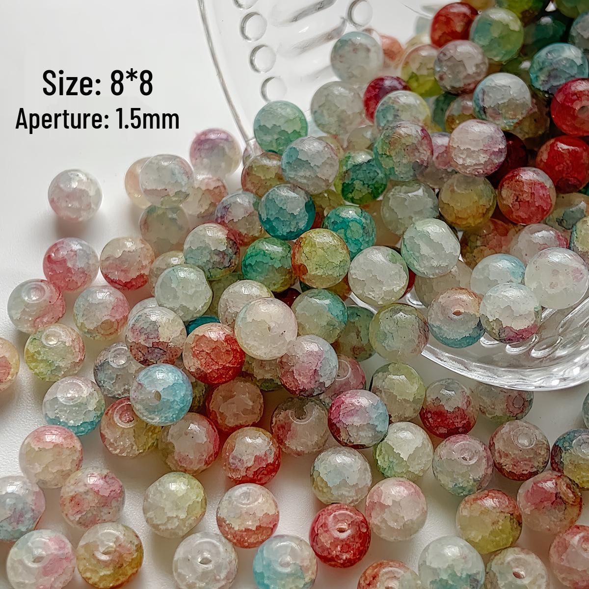 

Круглые бусины из дробленого стекла лэмпворк 8 мм для изготовления браслетов своими руками