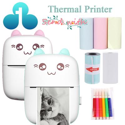 Portable Thermal Printer MINI CAT Print Paper Photo Pocket Thermal Printer 58mm Printing Wireless Bluetooth Android IOS Printers