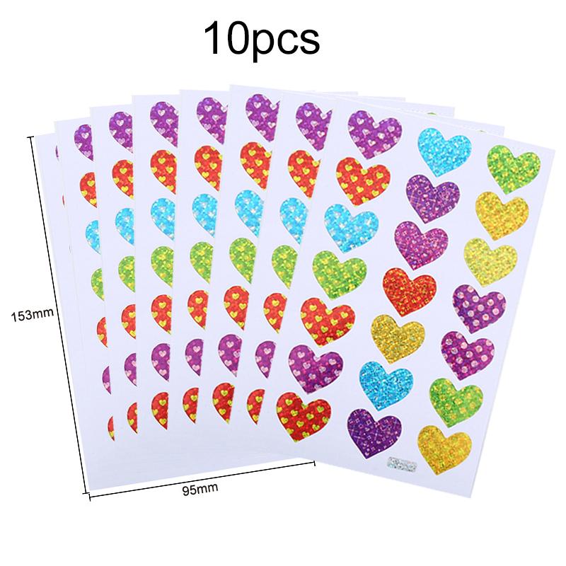 10/20/50 Sheets Scrapbook Stickers Color/Laser Star Heart Dot Handicraft DIY Diary Album Rainbow Decoration Acssories TMZ
