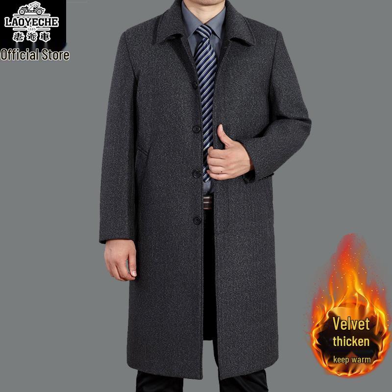 Pánský kabát z kašmírové vlny: Klasický dlouhý trenčkot na podzim/zimu