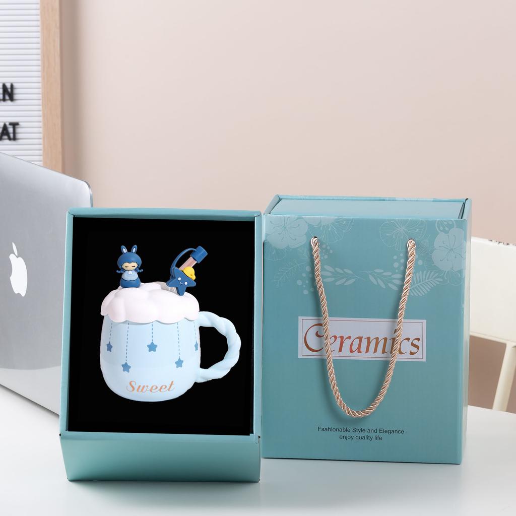 Wolkenmädchen Tasse hoher Wert Cartoon niedlich lustig Keramiktasse Kaffeetasse Zuhause Paar Tasse Büro