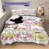 3pcs Dart Sanrio Character Design Print Bedding Set (1 Cover + 2 Pillowcases, Without Inserts),  Soft and Comfortable W024