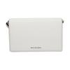 Jet Set Adjustable Shoulder Strap with Snap Closure Leather Crossbody Shoulder Bag Women's White