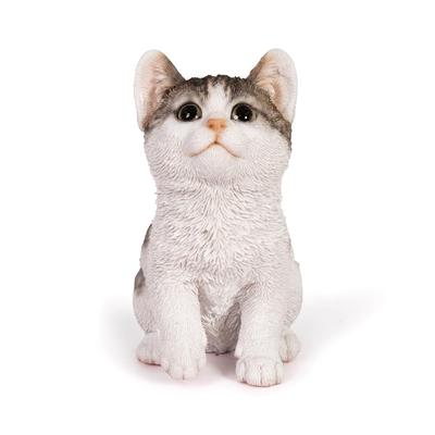 Ubia Mackerel Tabby and White Kitten (Small) 13 X 9 X 16 Cm Doll Figurine Ornament Animal Garden Decoration Cat H19167-22
