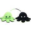 Octopus Plush Doll Reversible Stuffed DoubleSided Flip Animal Lovely Baby Toys(GreenBlack 20 x 10cm)