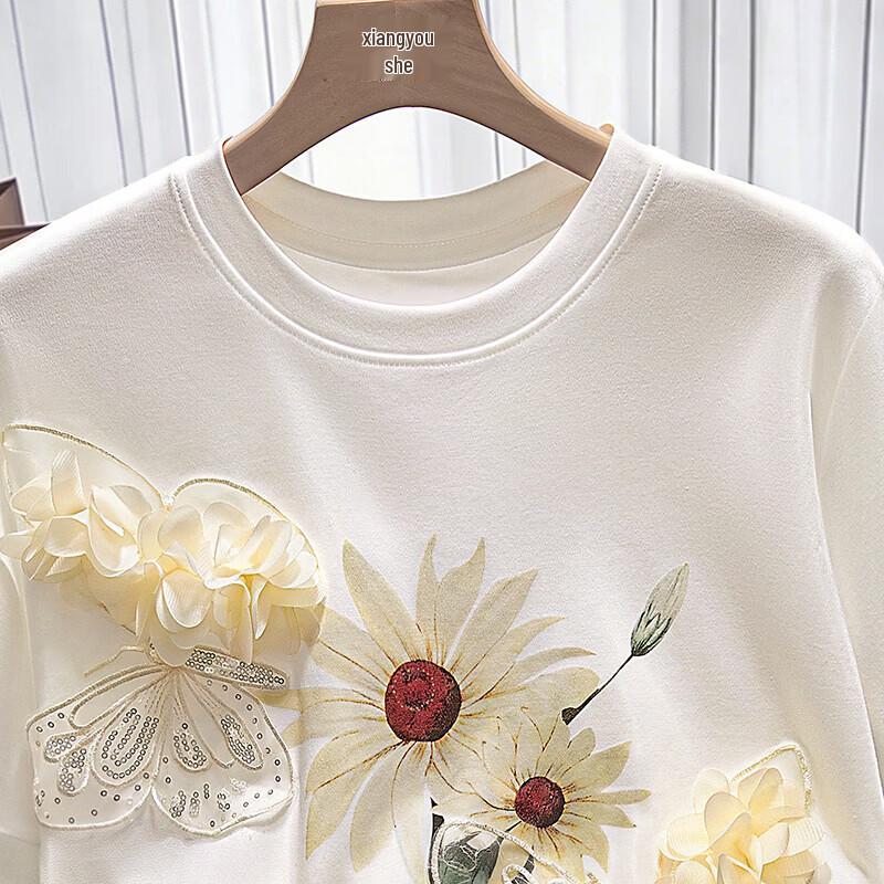 Women's Floral Print Loose Short Sleeve T-Shirt