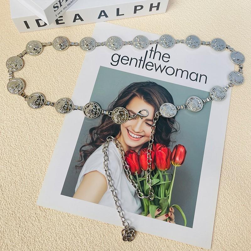 Elegant Metal Waist Chain For Women With Water Diamond Embellishments For Summer Fashion