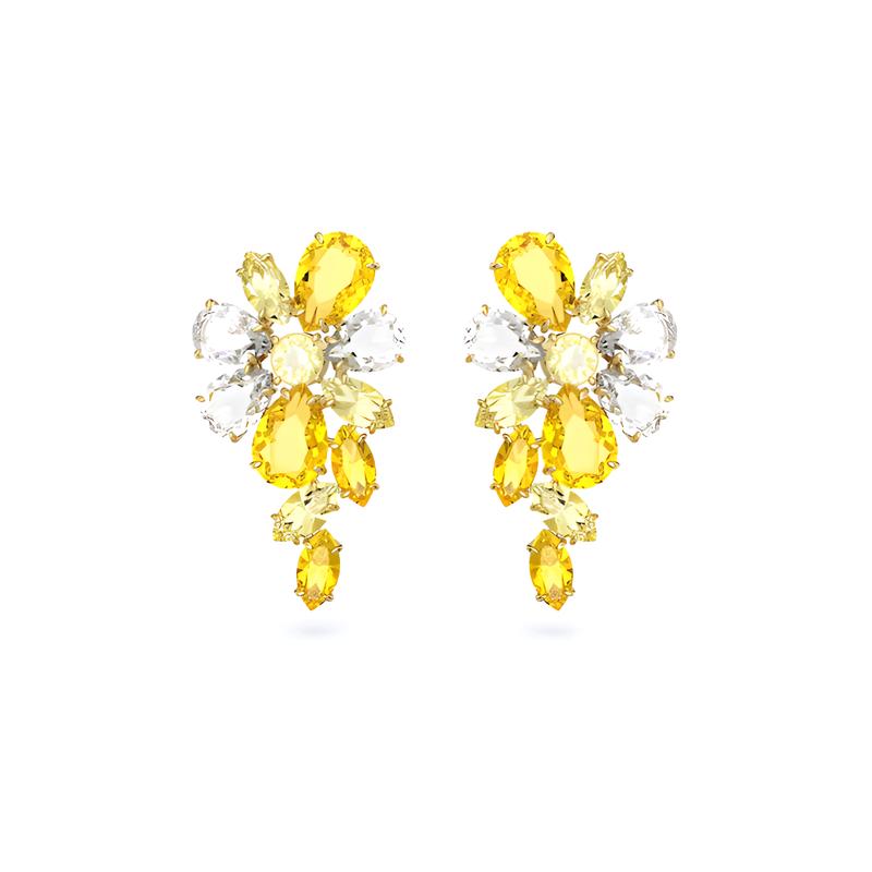 Swarovski Mixed Cut Gema Earrings Women s Gold 5652802