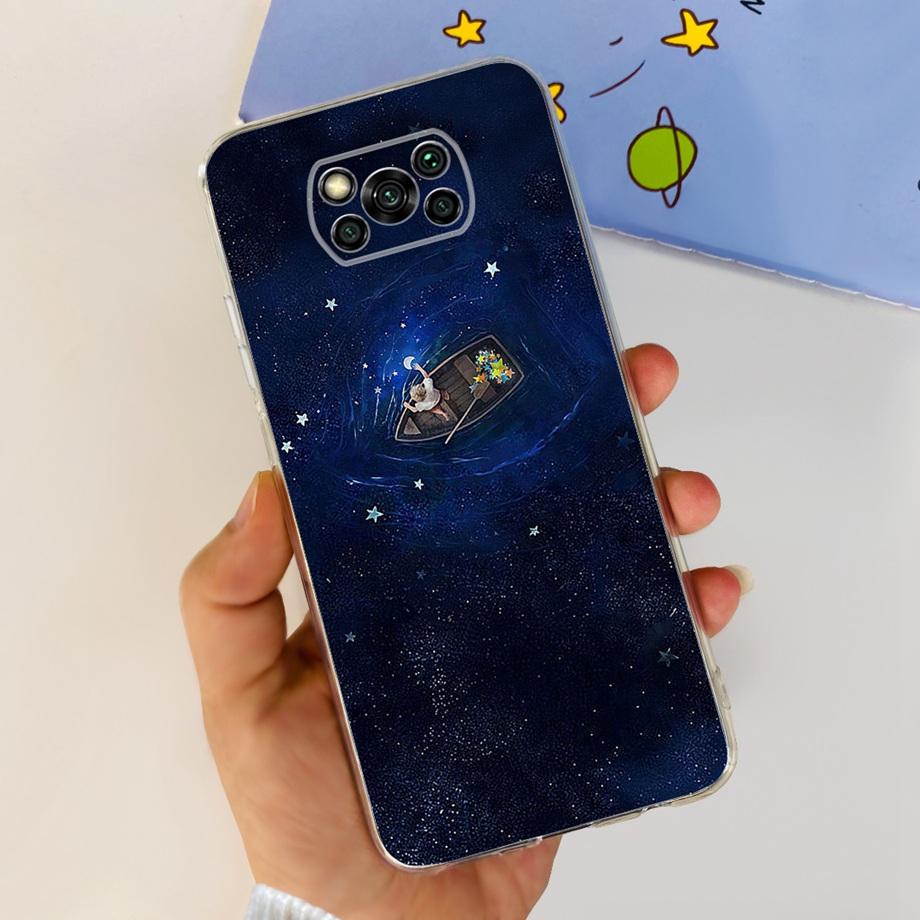For Xiaomi Poco X3 Pro PocoX3 Case Soft Silicone Clear TPU Capa Fashion Latter Cartoon Cute Pattern For Xiomi Poco X3Pro x 3 Bag