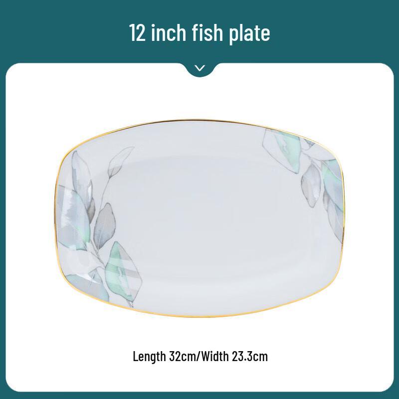 

LISM European Style Spring Theme 12-inch Ceramic Fish Plate