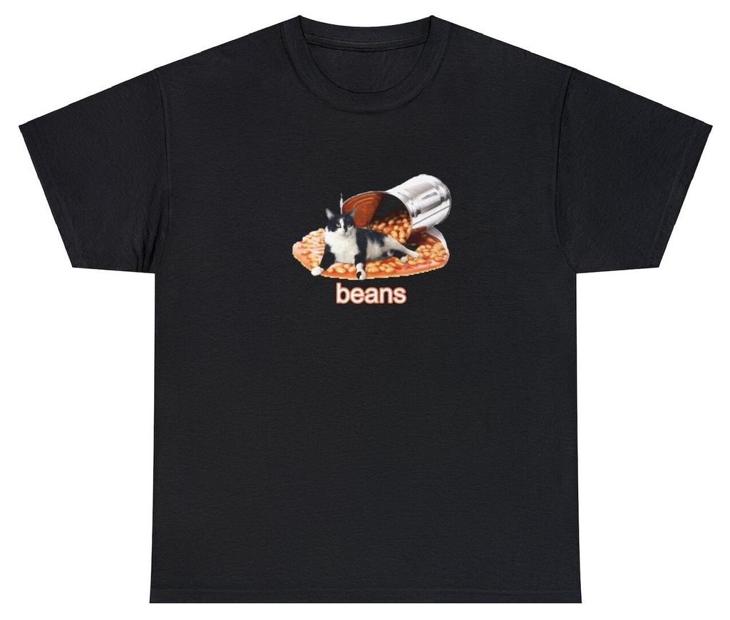 Cat In Can Of Beans T Shirt Funny Oddly Specific Cursed Ironic Weird Tee
