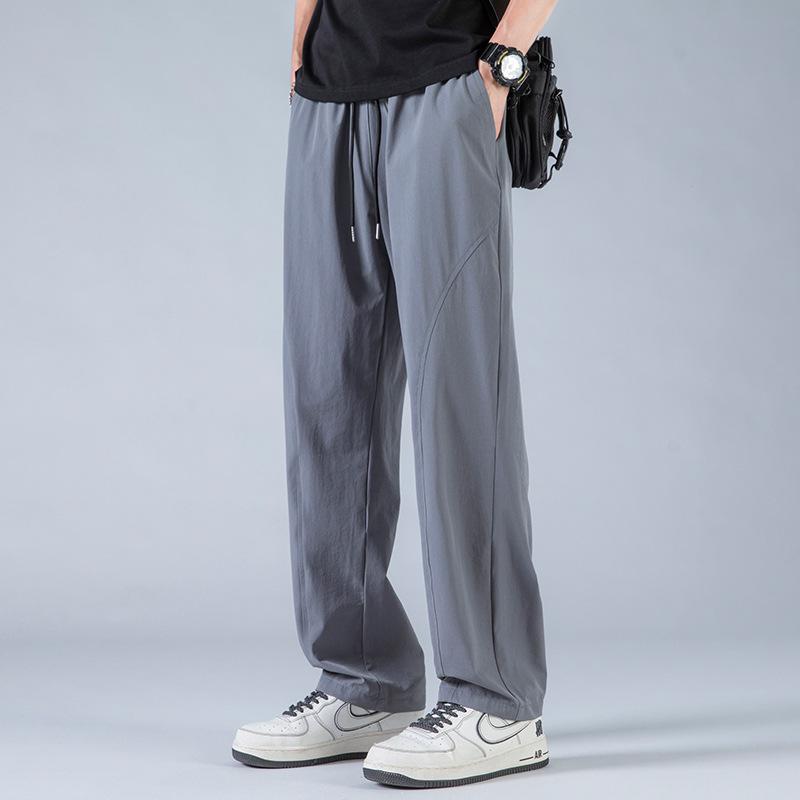 Ice Silk Pants Men's Summer Cool Quick-drying Straight Casual Pants Men's Youth Loose Breathable Thin Sports Trousers